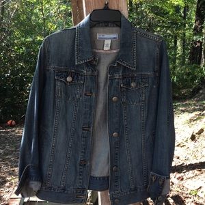Maternity blue jean jacket